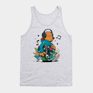 Chill and Groovin' Vinyl Dog Tank Top